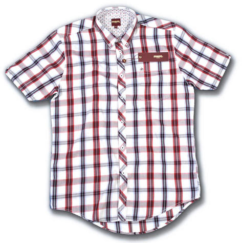 New Merc Mod Skin Check Slim Fit S / S Shirt White  Preview